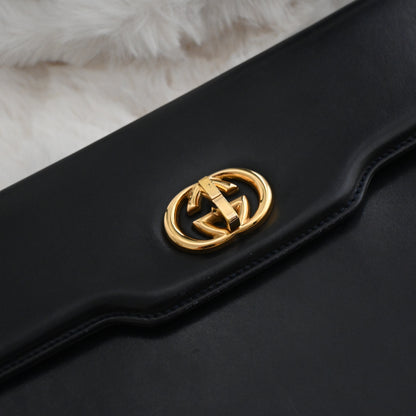 Gucci Turnlock G Navy Leather Bag