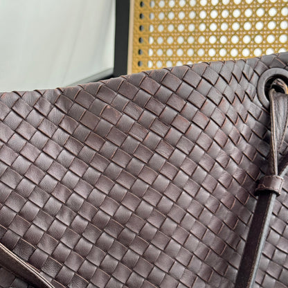 Bottega Veneta Intrecciato Shoulder Bag Dark Brown