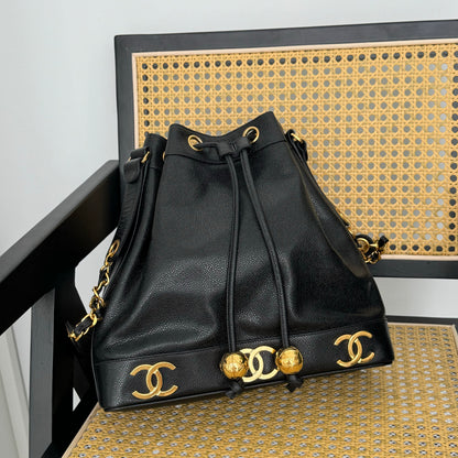 Chanel Triple C Caviar Drawstring Bucket Bag