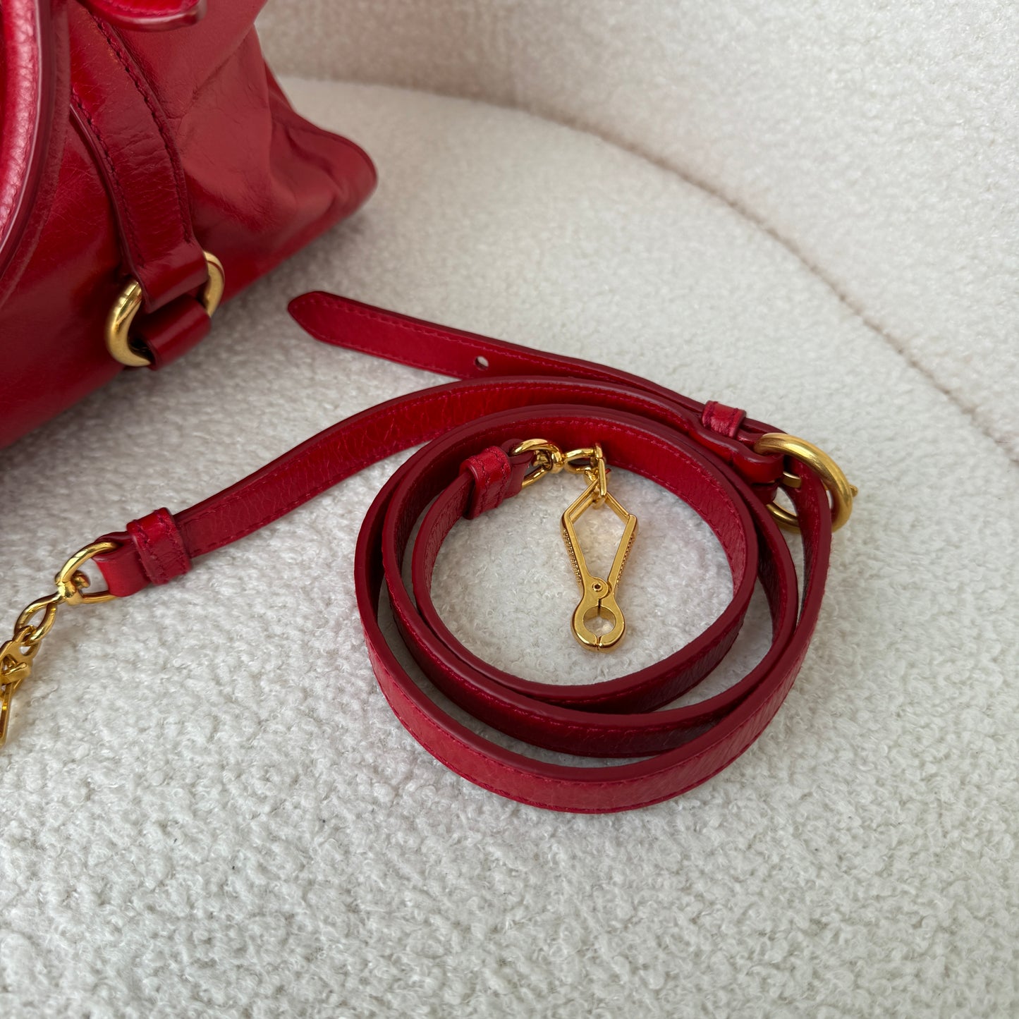 Miu Miu Vitello Shine Rosso