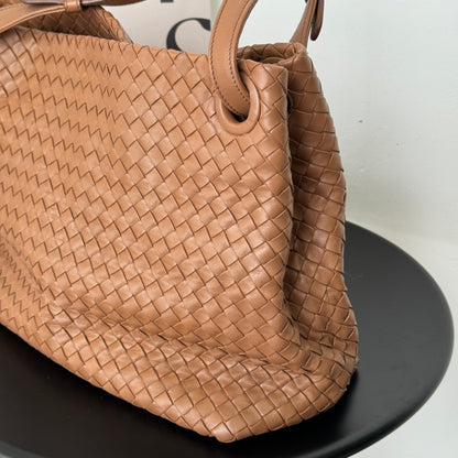 Bottega Veneta Intrecciato Shoulder Bag Brown