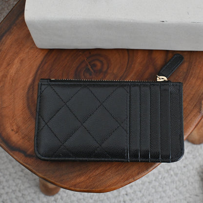 Chanel Caviar Classic Flap Zipped Cardholder