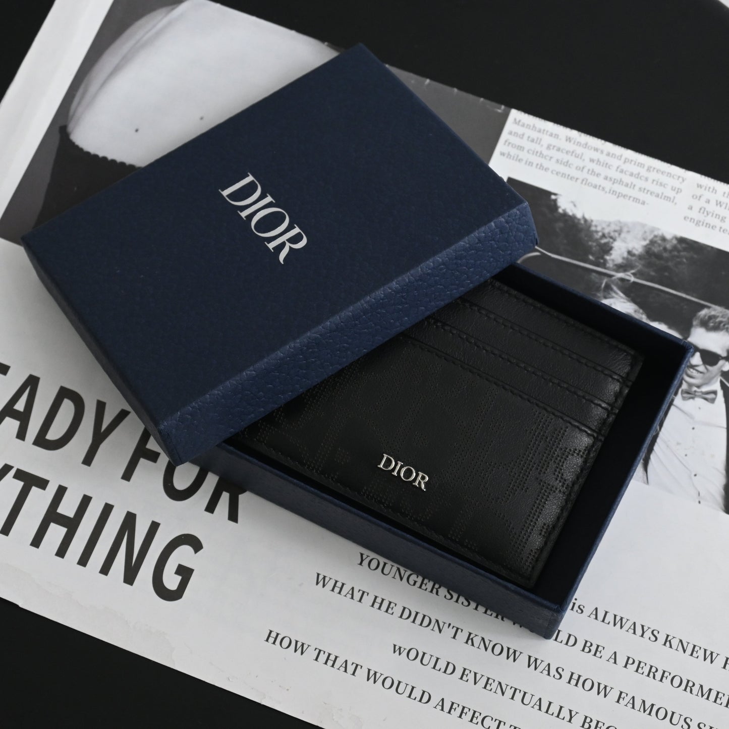 Christian Dior Perforated Leather Oblique Card Holder