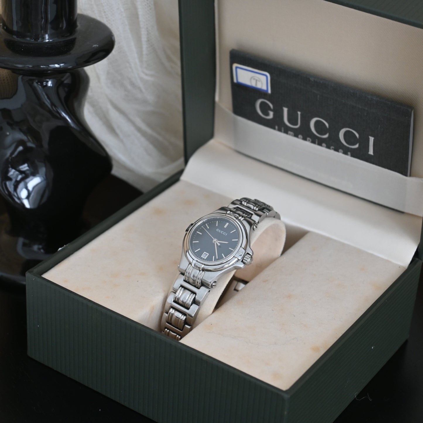 Gucci 9040L Date Black Dial Watch