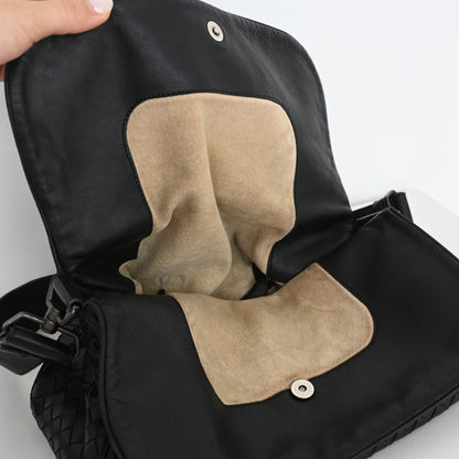 Bottega Veneta Intrecciato Double Flap Shoulder Bag