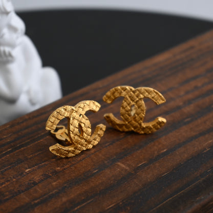 Chanel Quilted CC Weaves Earclips Earrings