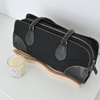 Prada Black Nylon Contrast Stitching Shoulder Bag