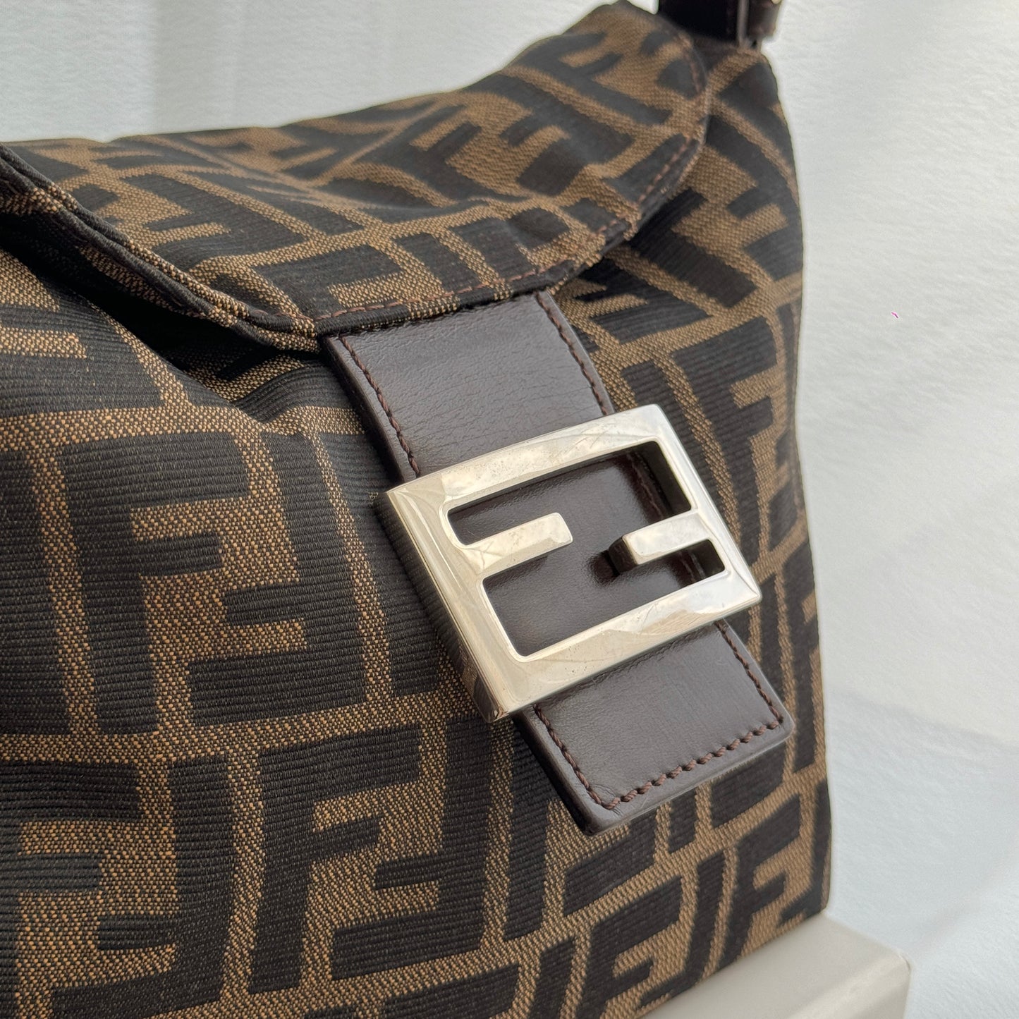 Fendi Zucca Shoulder Bag Double Flap