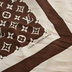 Louis Vuitton Vintage Brown Monogram Scarf - Leluxe Vintage Sdn. Bhd.