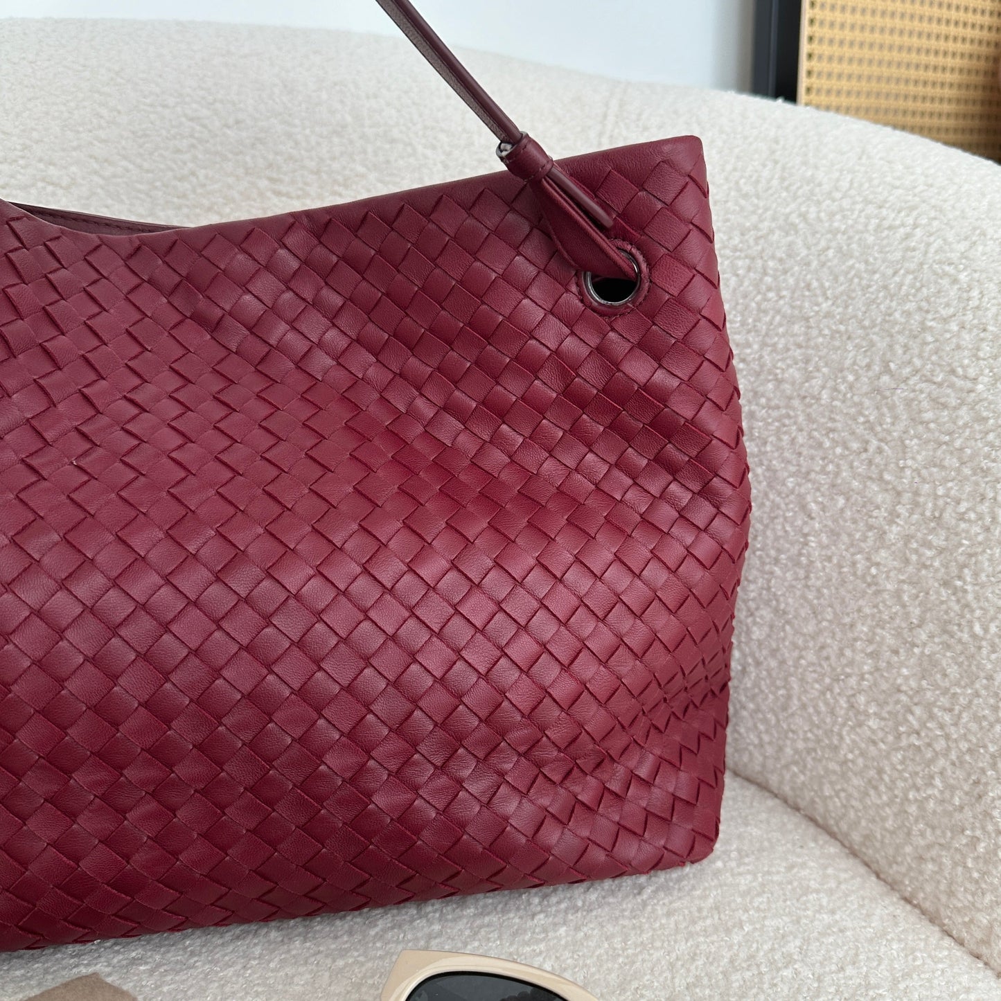 Bottega Veneta Intrecciato Garda Bag Burgundy - Leluxe Vintage Sdn. Bhd.