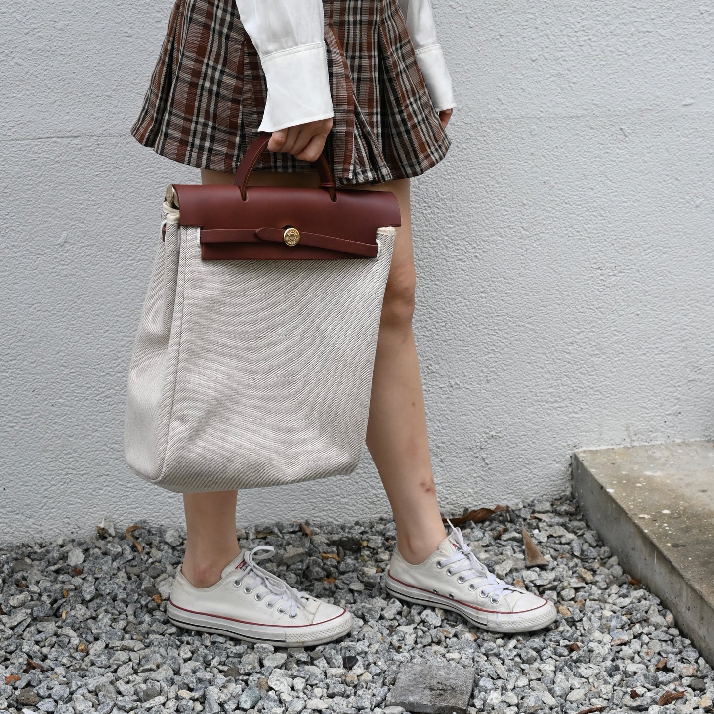 Hermès Toile Ale Bag Ad MM  □E: 2001