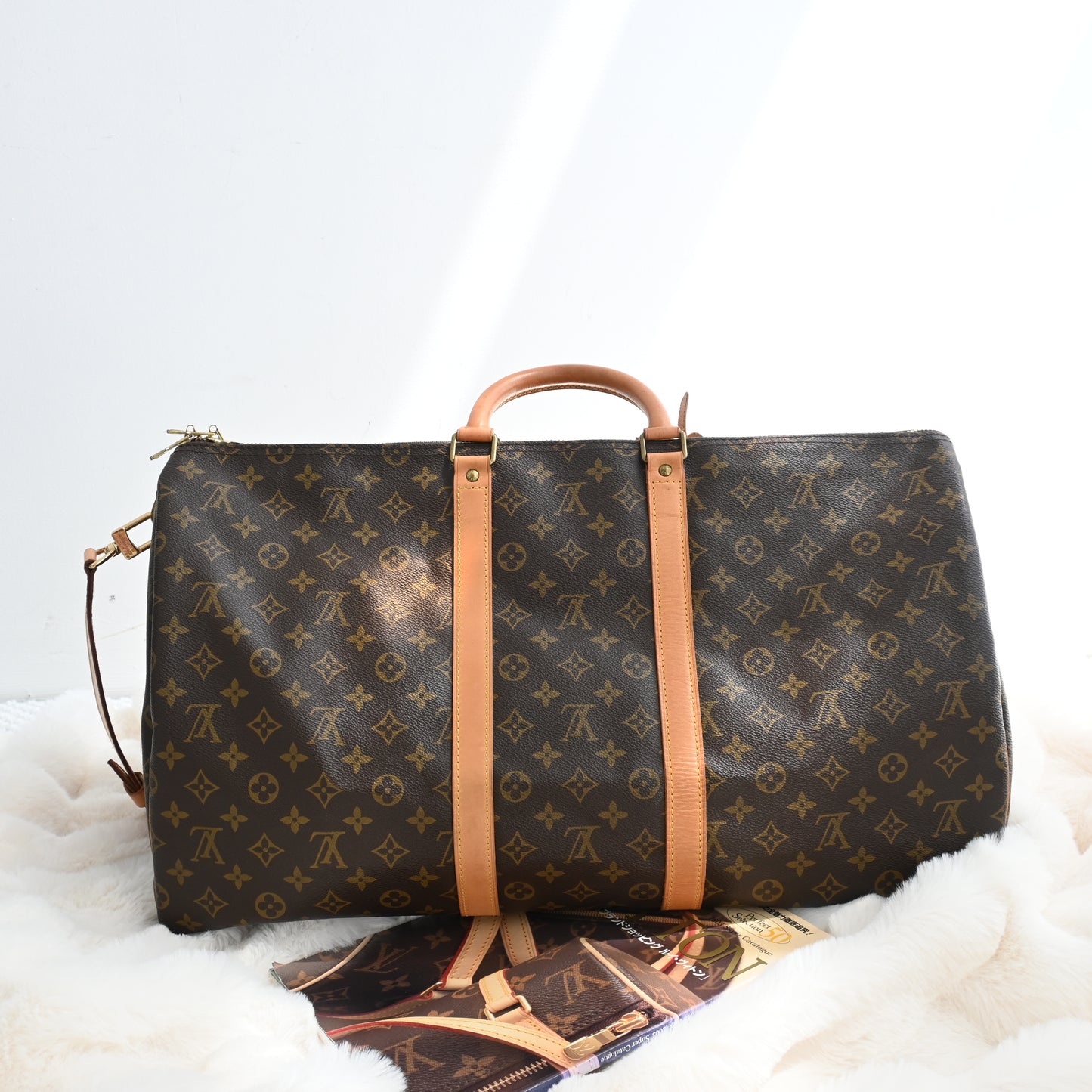 Louis Vuitton Monogram Keepall 55 with strap
