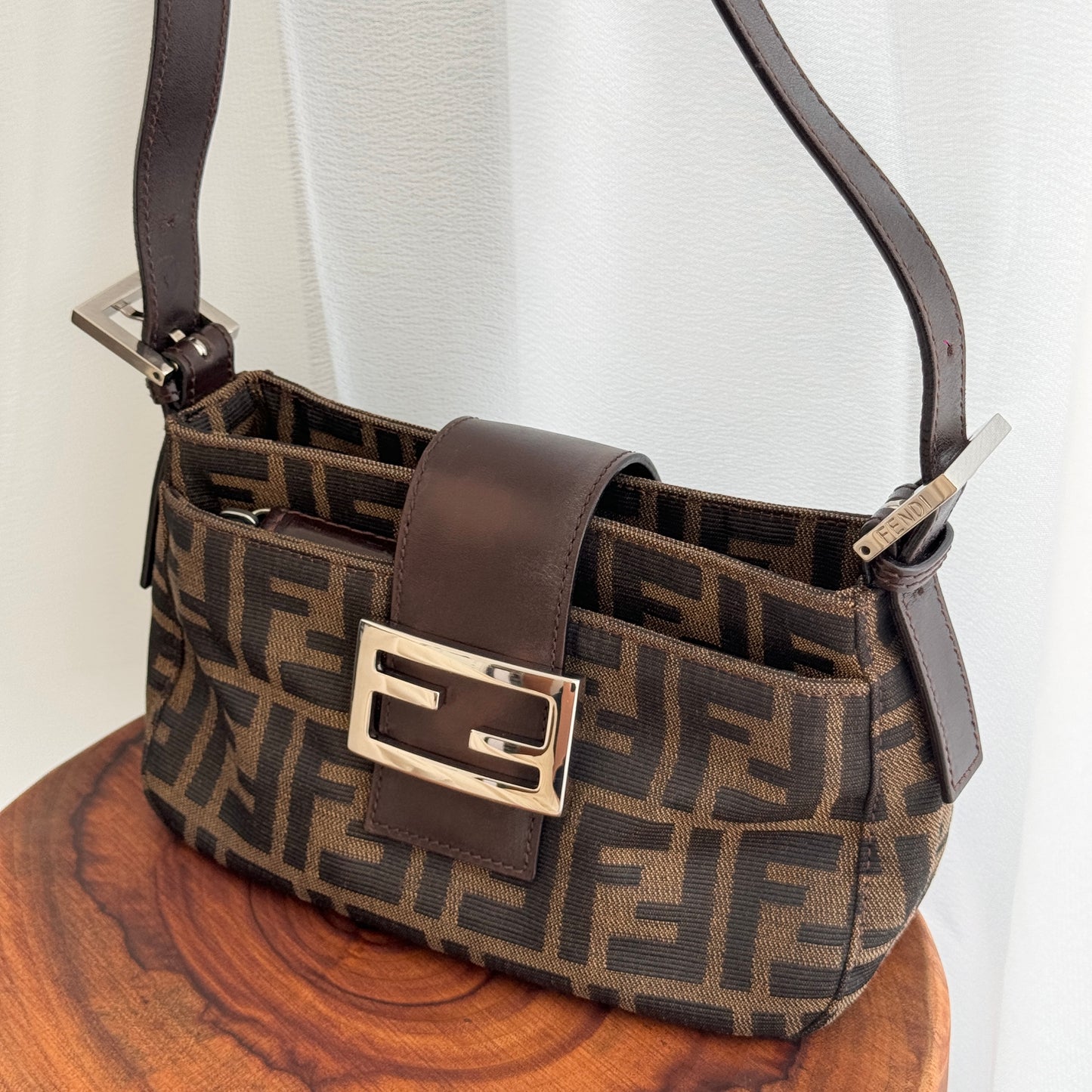 Fendi Mini Baguette in Zucca Monogram