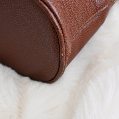 Chanel Timeless Caviar Brown Tote with Gold Ball