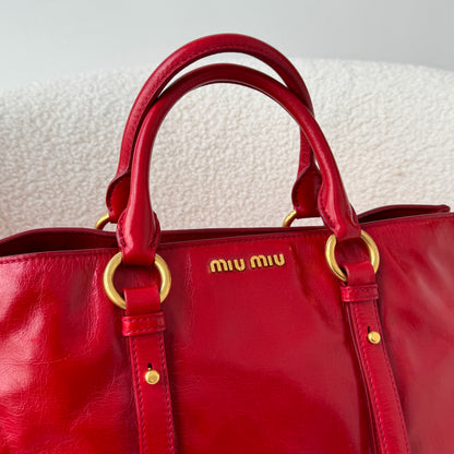 Miu Miu Vitello Shine Rosso