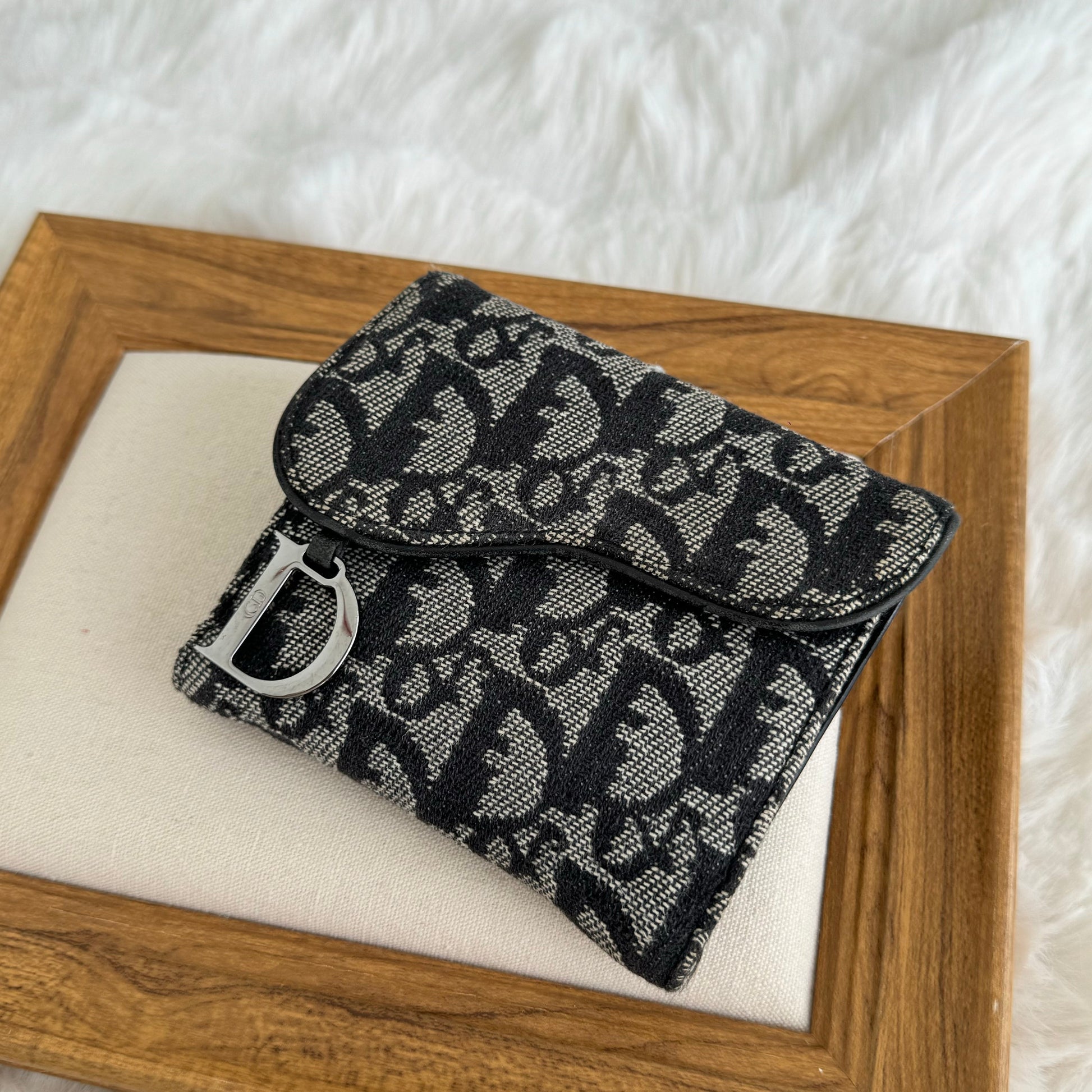 Dior Compact Wallet in Navy Monogram - Leluxe Vintage Sdn. Bhd.