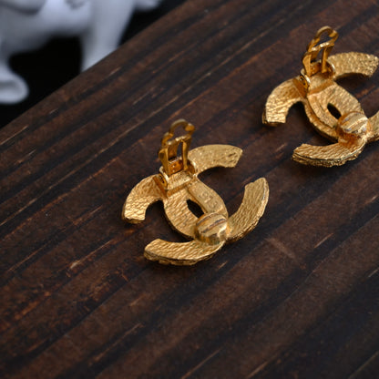 Chanel Quilted CC Weaves Earclips Earrings