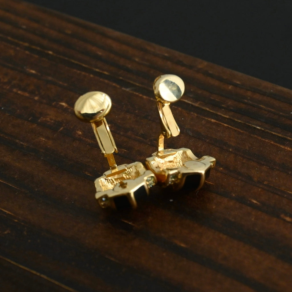 Christian Dior Gold Tone Crystal Enamel Clip