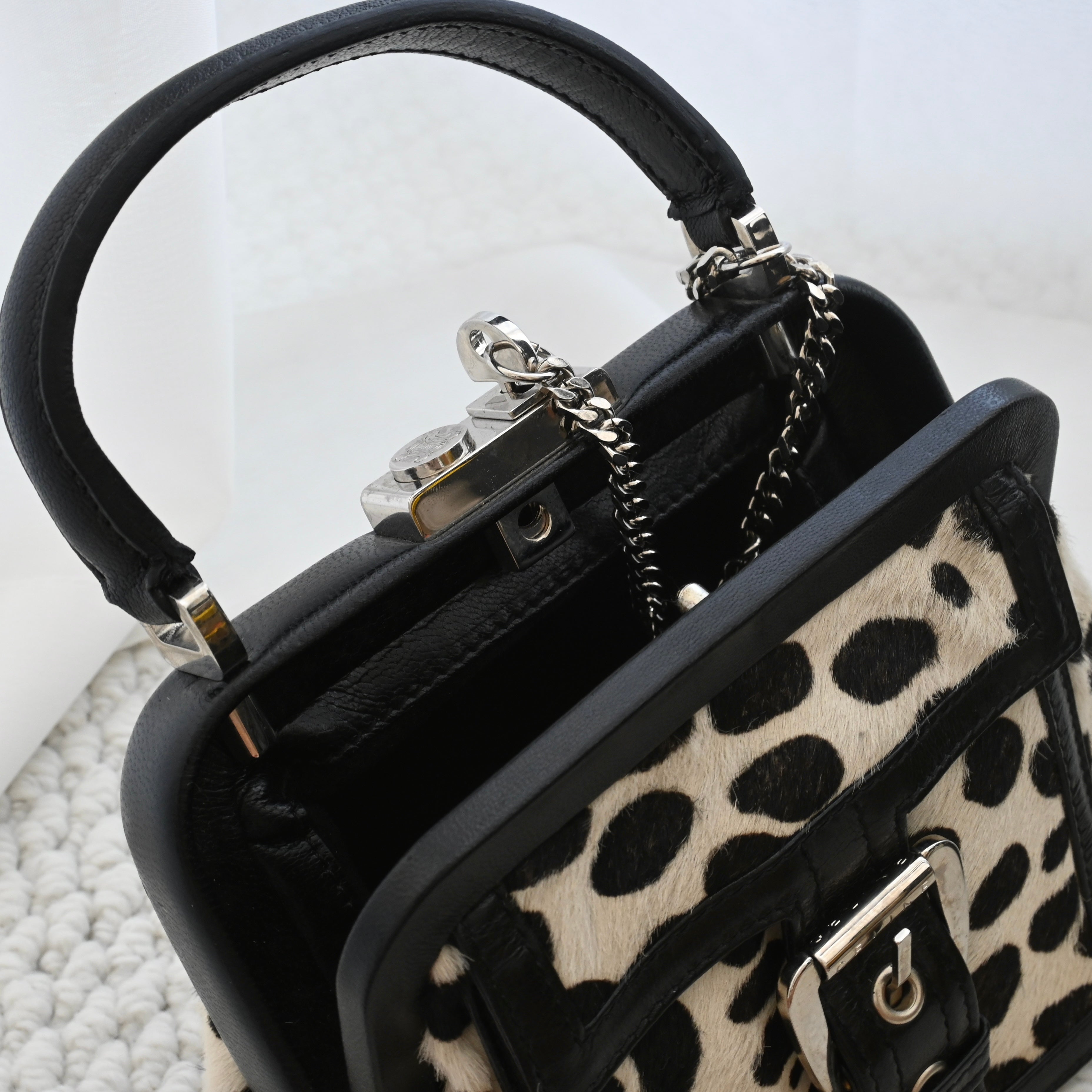 Celine Dalmatian Pattern Pony Hair Kiss Lock Mini Bag - Leluxe Vintage Sdn. Bhd.