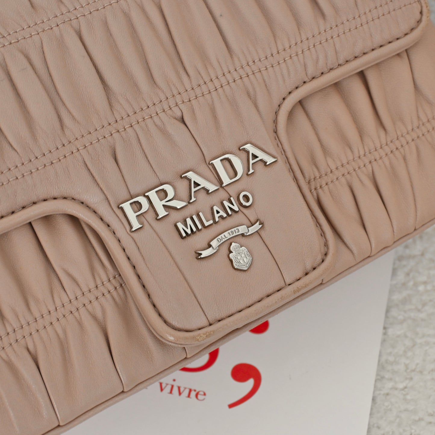 Prada Dusty Pink Gaufre Chain Flap Bag