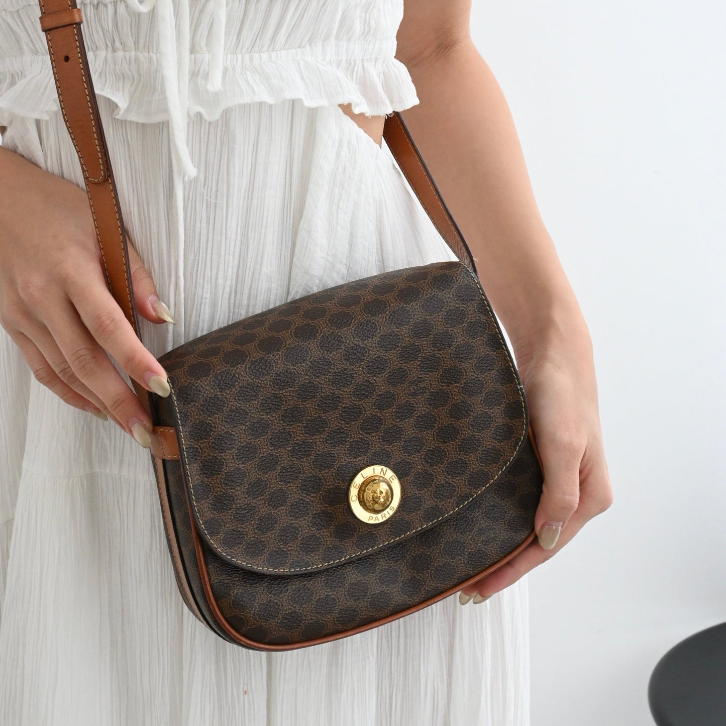 Celine Macadam Triomphe Monogram Star Globe Small Crossbody Bag