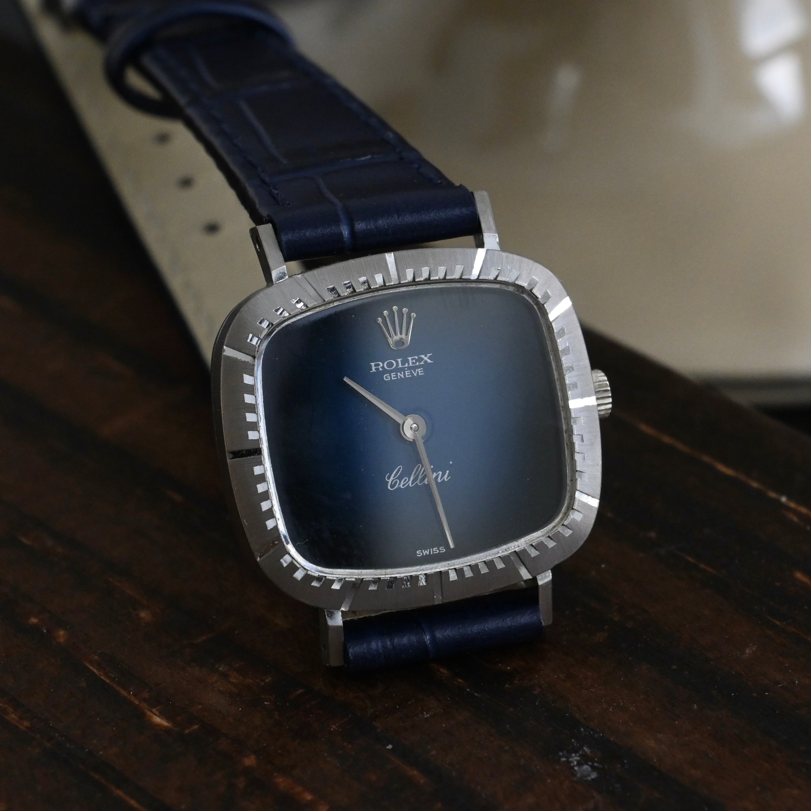 Rolex Cellini 4082 WG Gradient Blue Watch - Leluxe Vintage Sdn. Bhd.