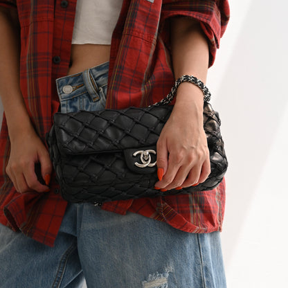 Chanel Lambskin Canebiers Net Flap Bag Small