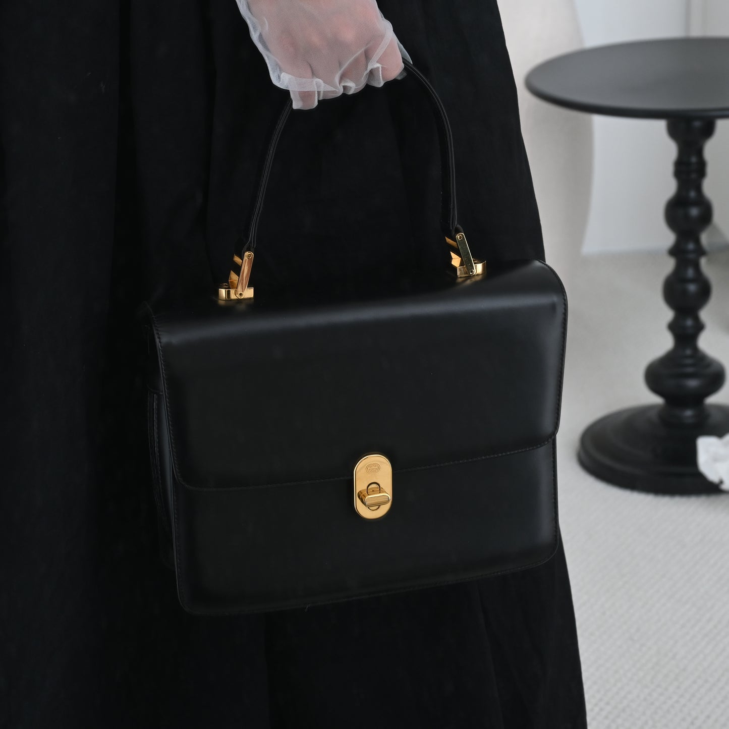 Old Gucci Turnlock Top Handle Handbag