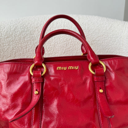 Miu Miu Vitello Shine Rosso