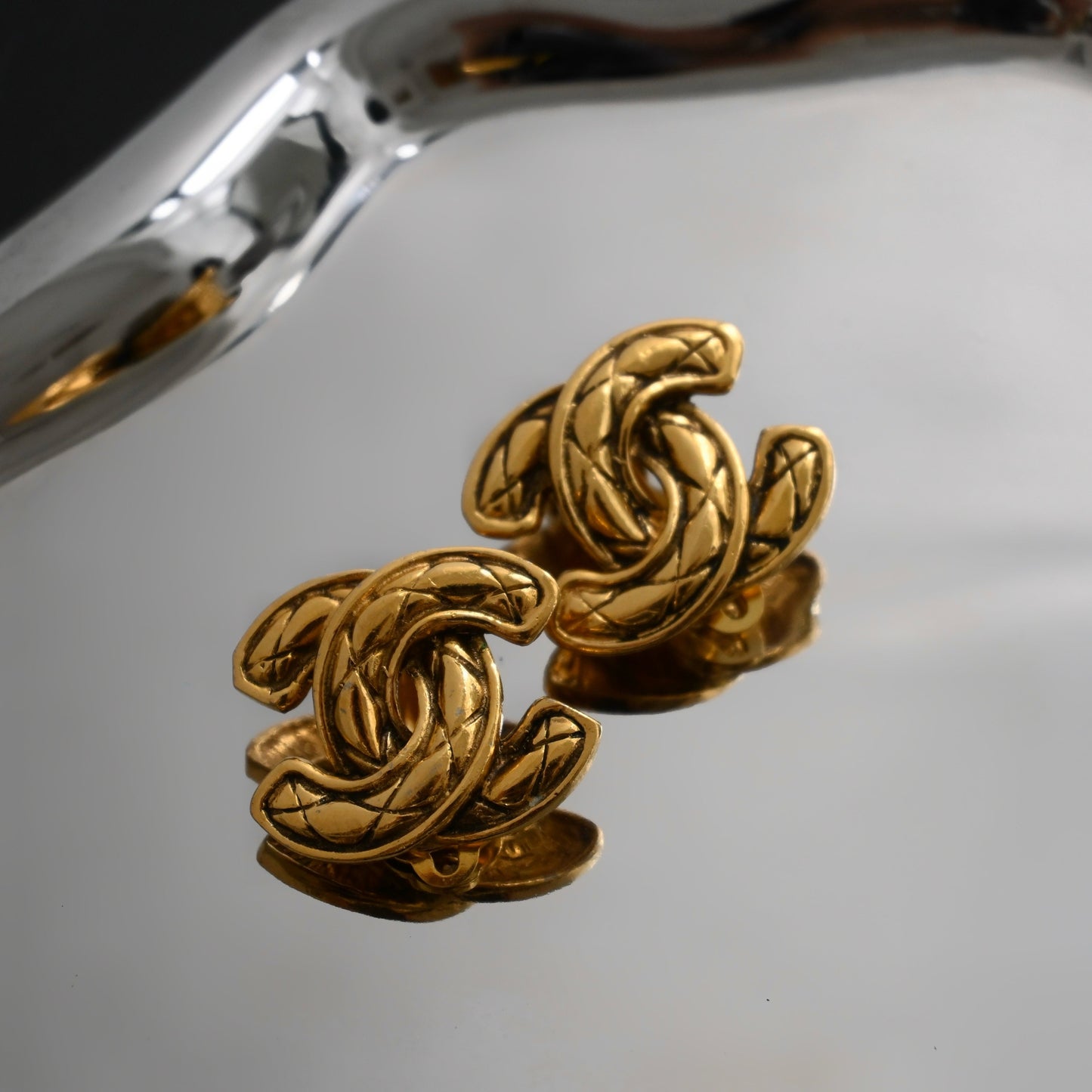 Chanel Coco Mark Matelasse Earclip