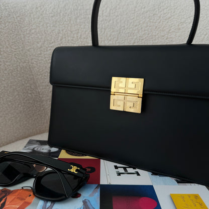 Givenchy Kelly Matte Black Top Handle Vintage Bag