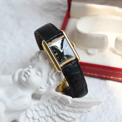 Cartier Must de Tank SM Black Roman Dial
