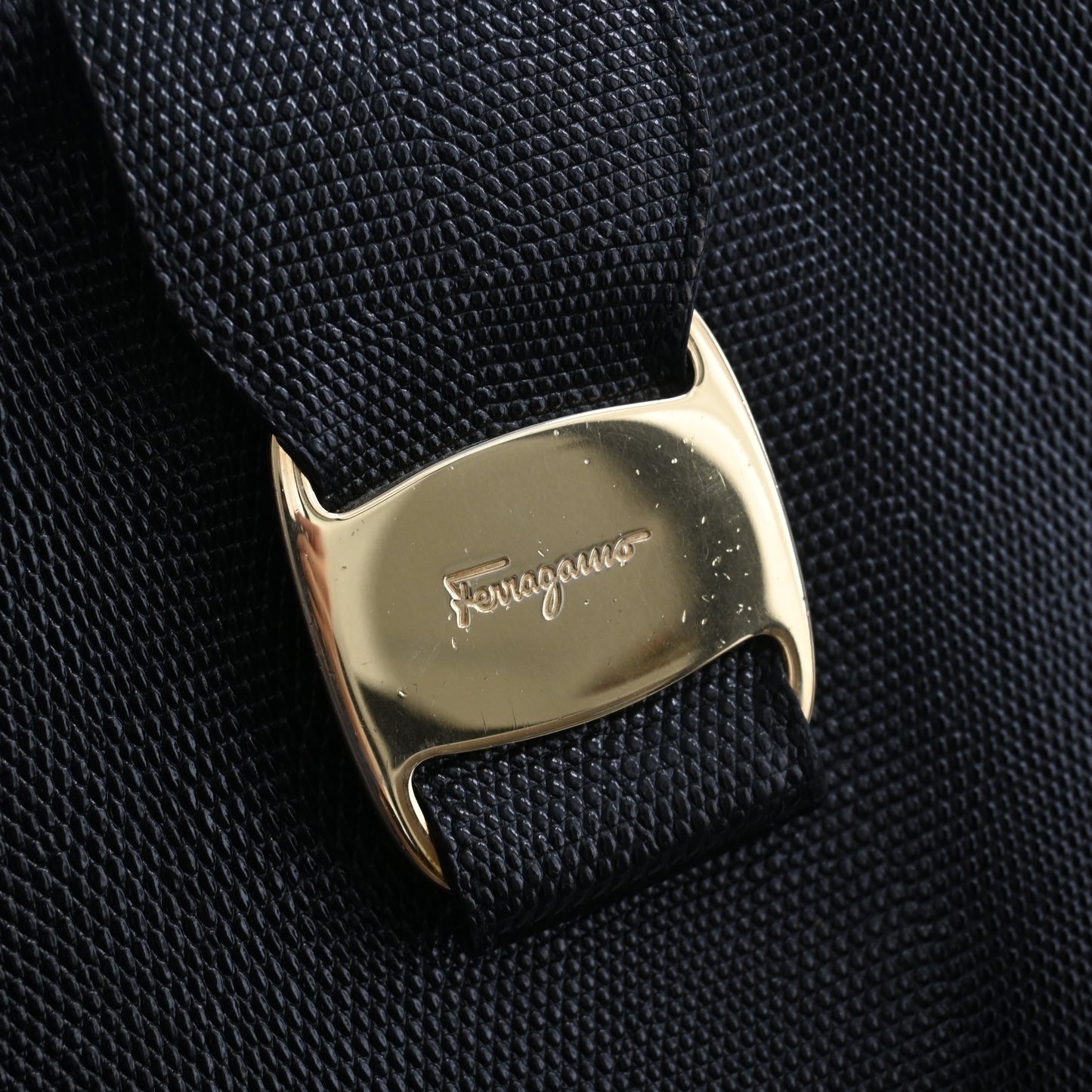 Salvatore Ferragamo Embossed Lizard Vara Tote