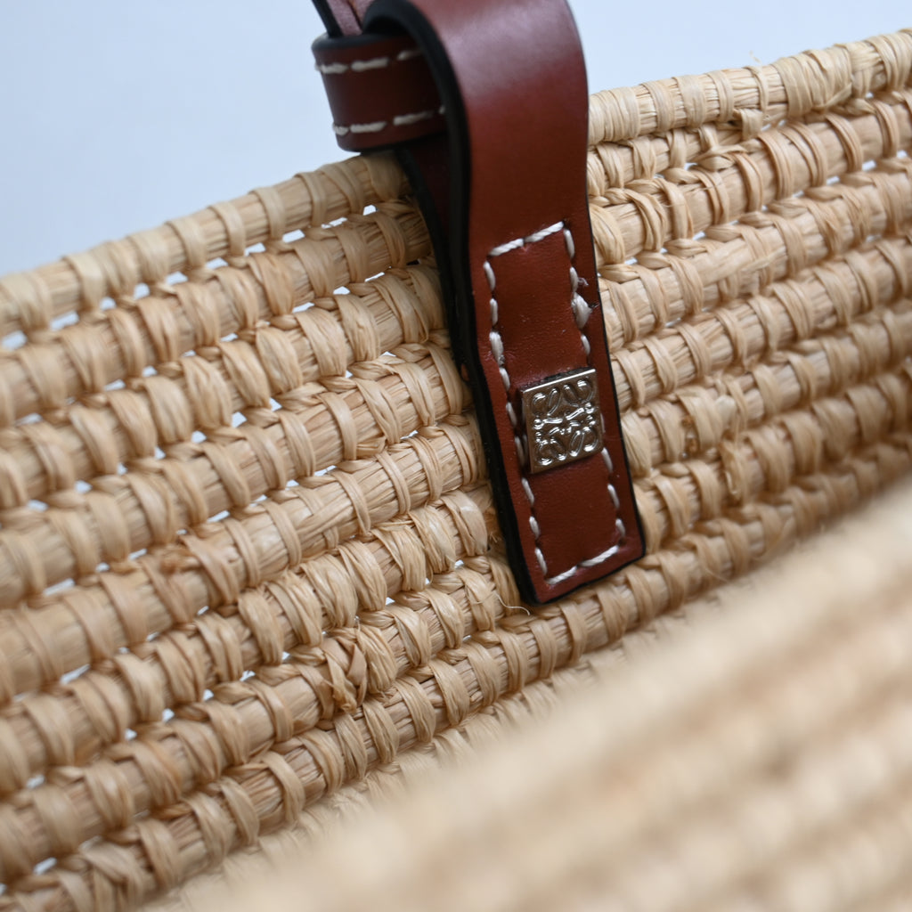 Loewe Anagram Small Square Basket Bag in Raffia - Leluxe Vintage Sdn. Bhd.