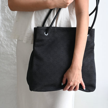 Gucci GG Black Canvas Tote