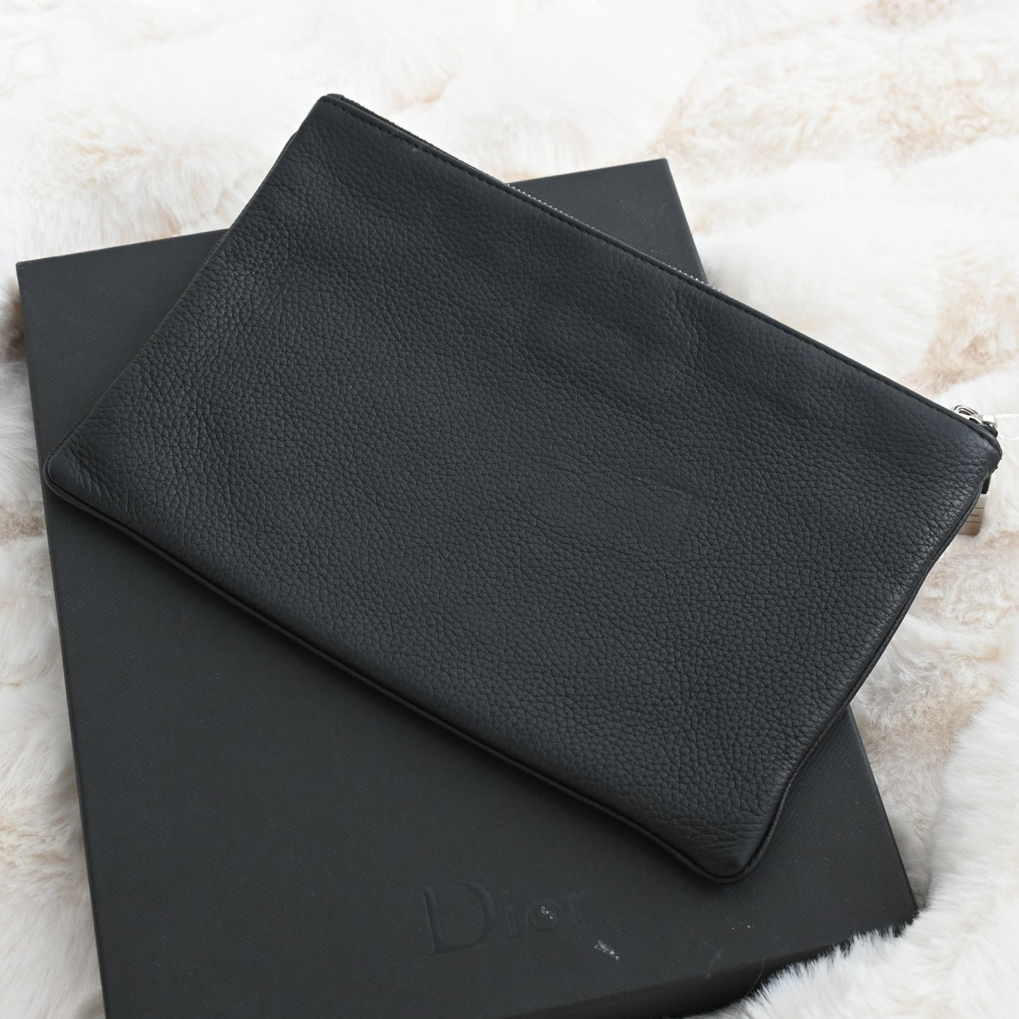 Dior Black Leather Small Pouch - Leluxe Vintage Sdn. Bhd.