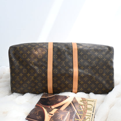 Louis Vuitton Monogram Keepall 55 with strap