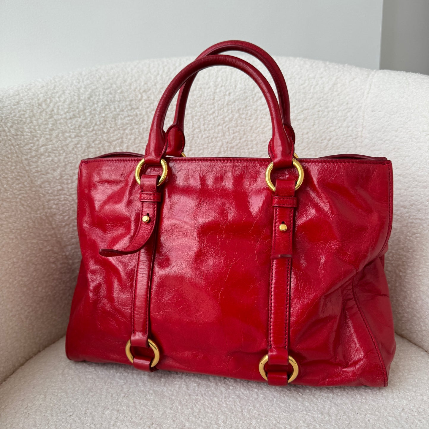 Miu Miu Vitello Shine Rosso