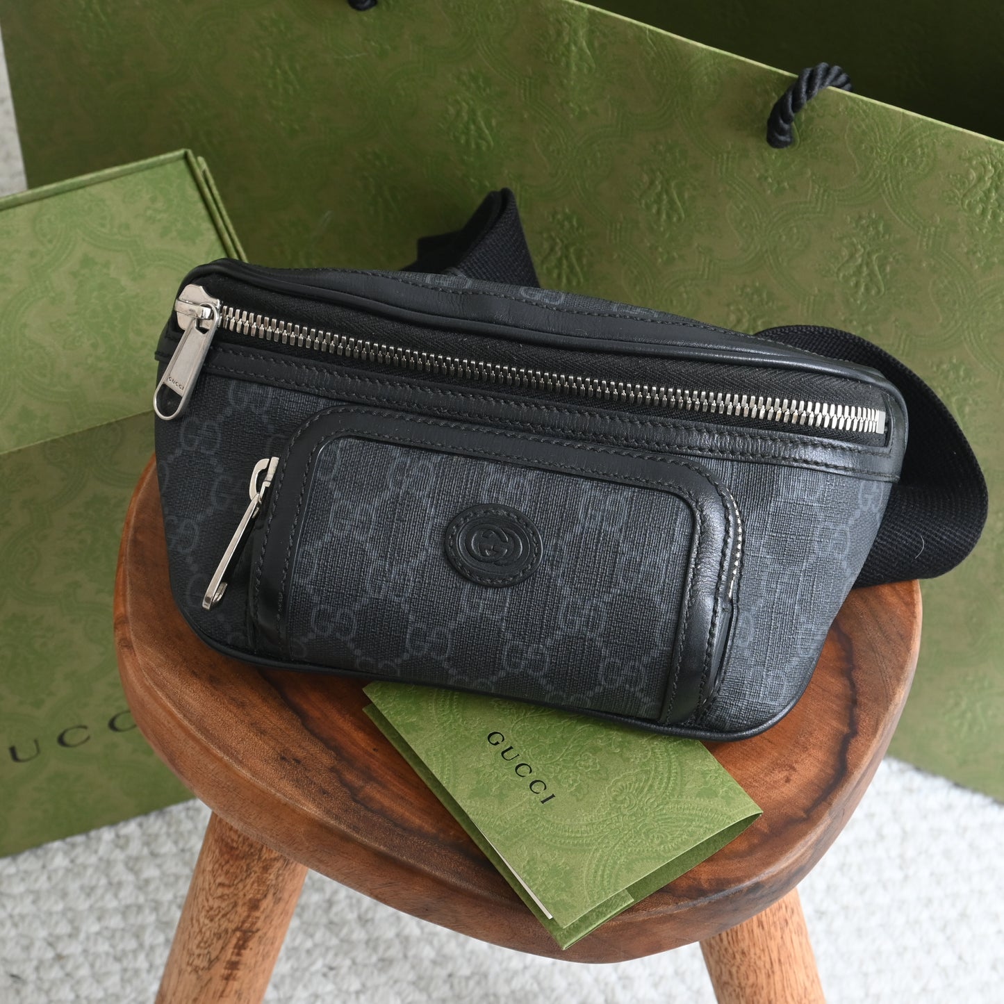 Gucci GG Surpreme Belt Bag Black