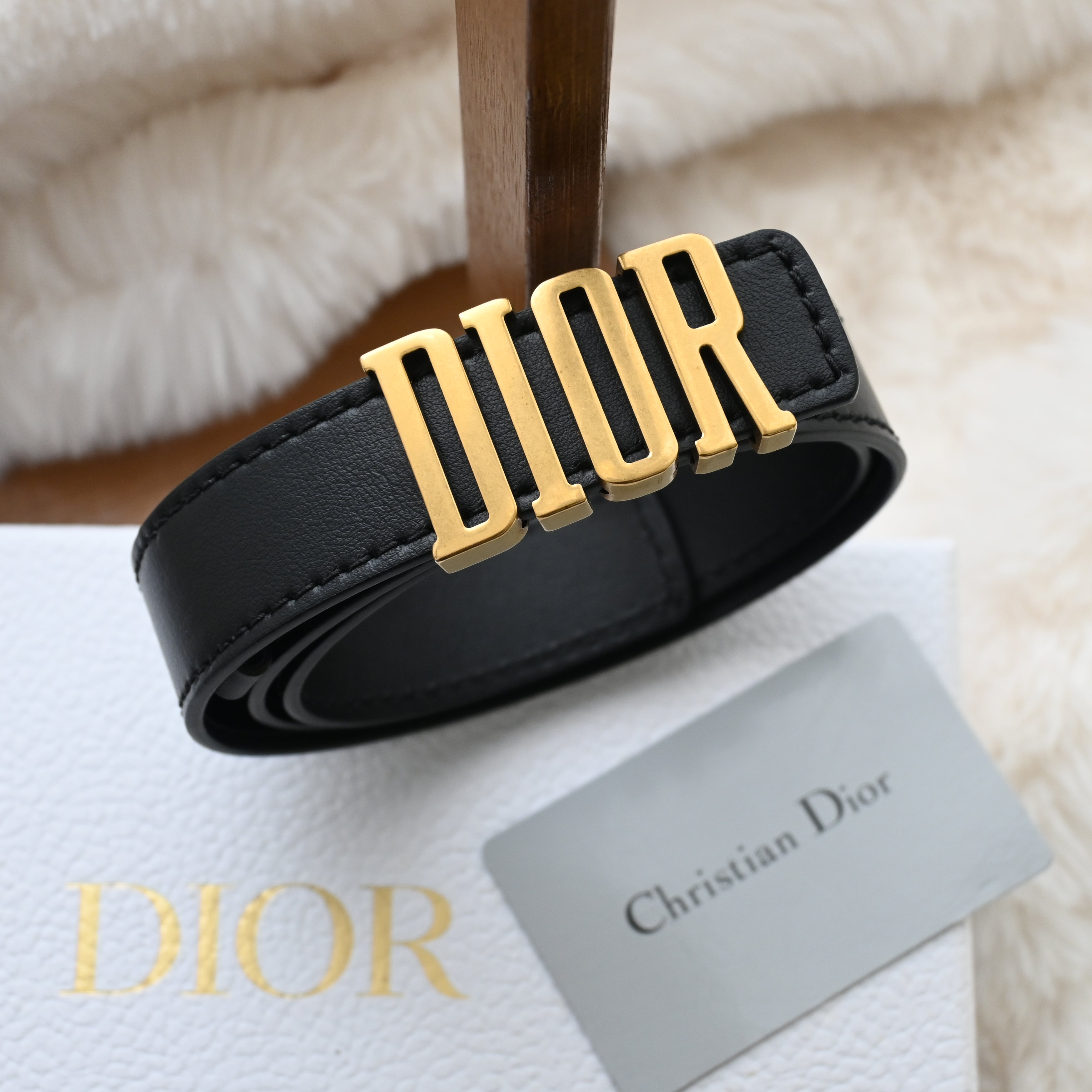 小物 Christian Dior Veau Leather Belt 70/38 Cinto Christian Dior