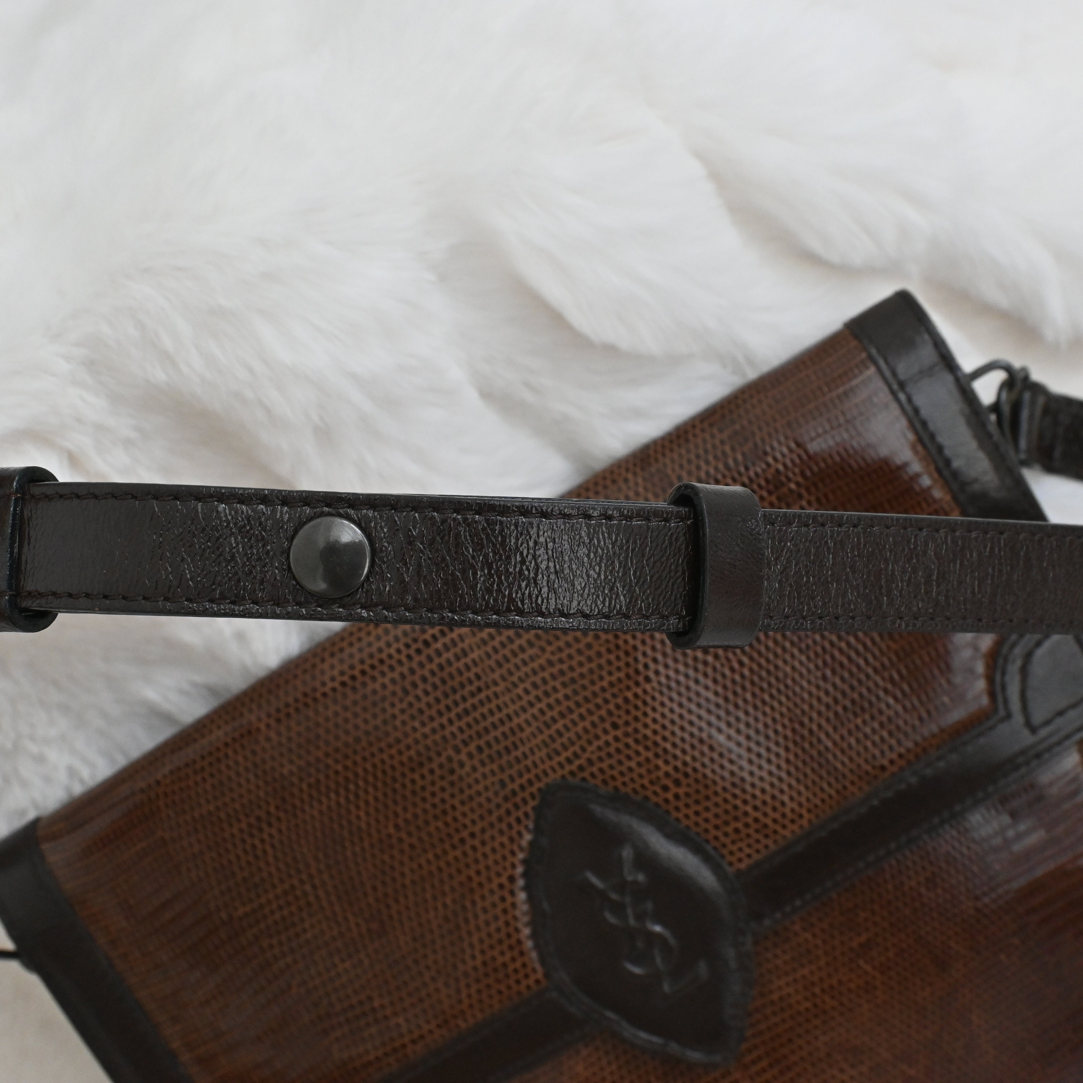 Yves Saint Laurent Lizard Leather Shoulder Bag – Leluxe Vintage