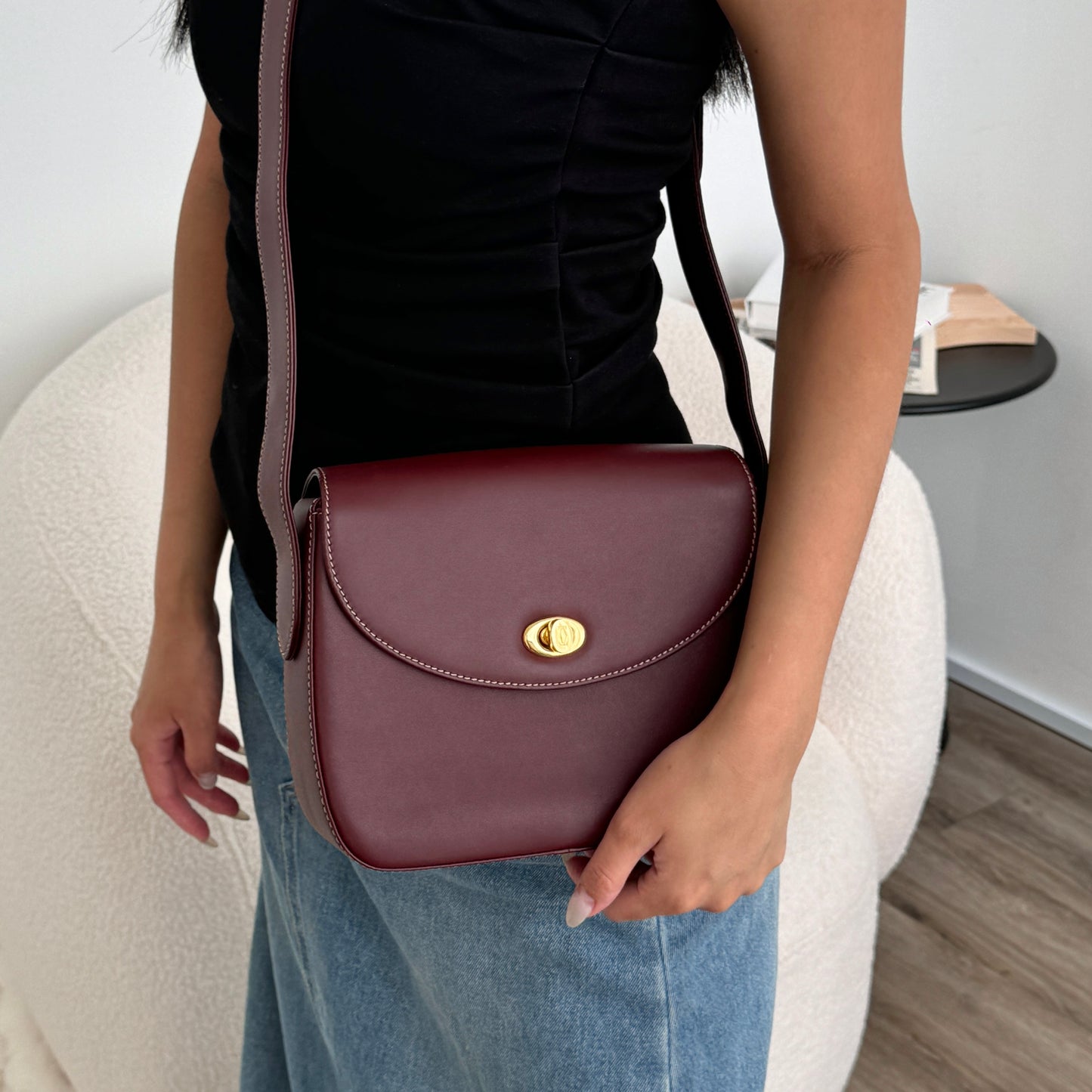 Must de Cartier Burgundy Crossbody Bag