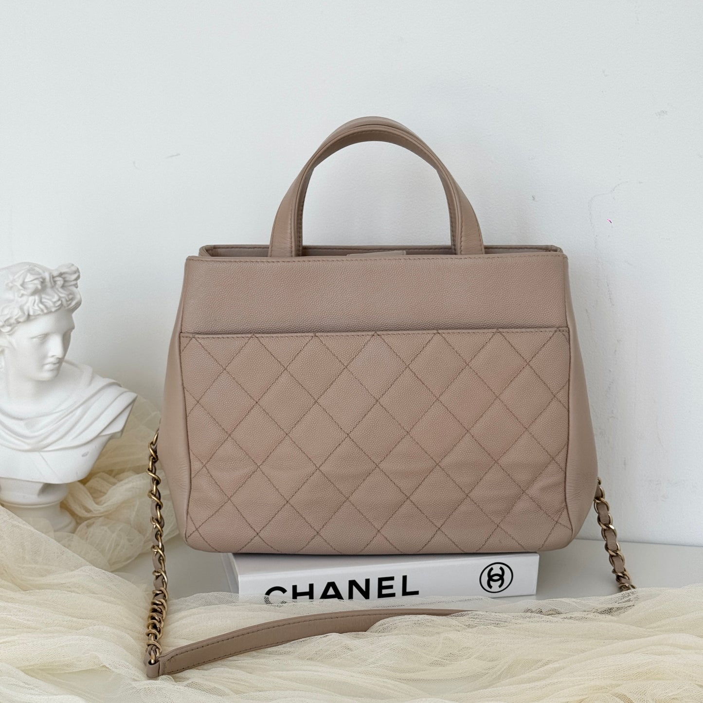 Chanel Beige Caviar Business Affinity Tote