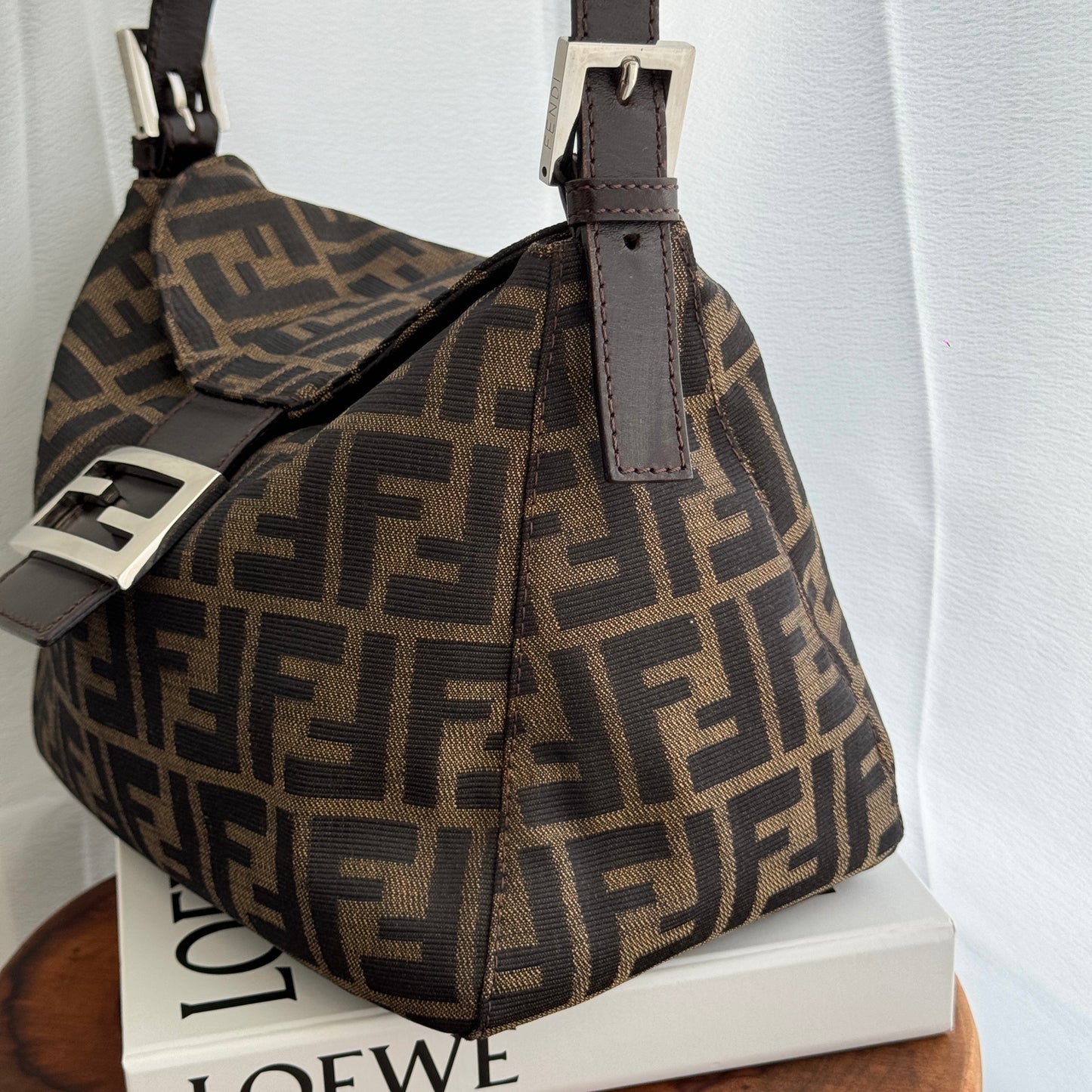 Fendi Zucca Shoulder Bag Double Flap