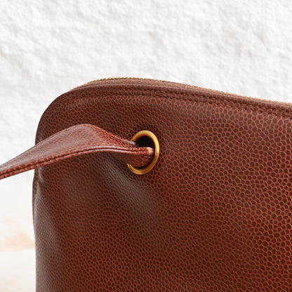 Chanel Timeless Caviar Brown Tote with Gold Ball