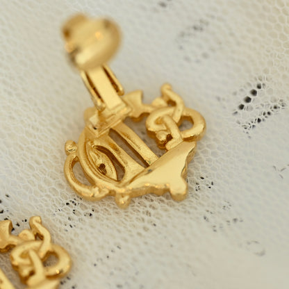 Christian Dior Vintage Pumpkin Anagram Earclips