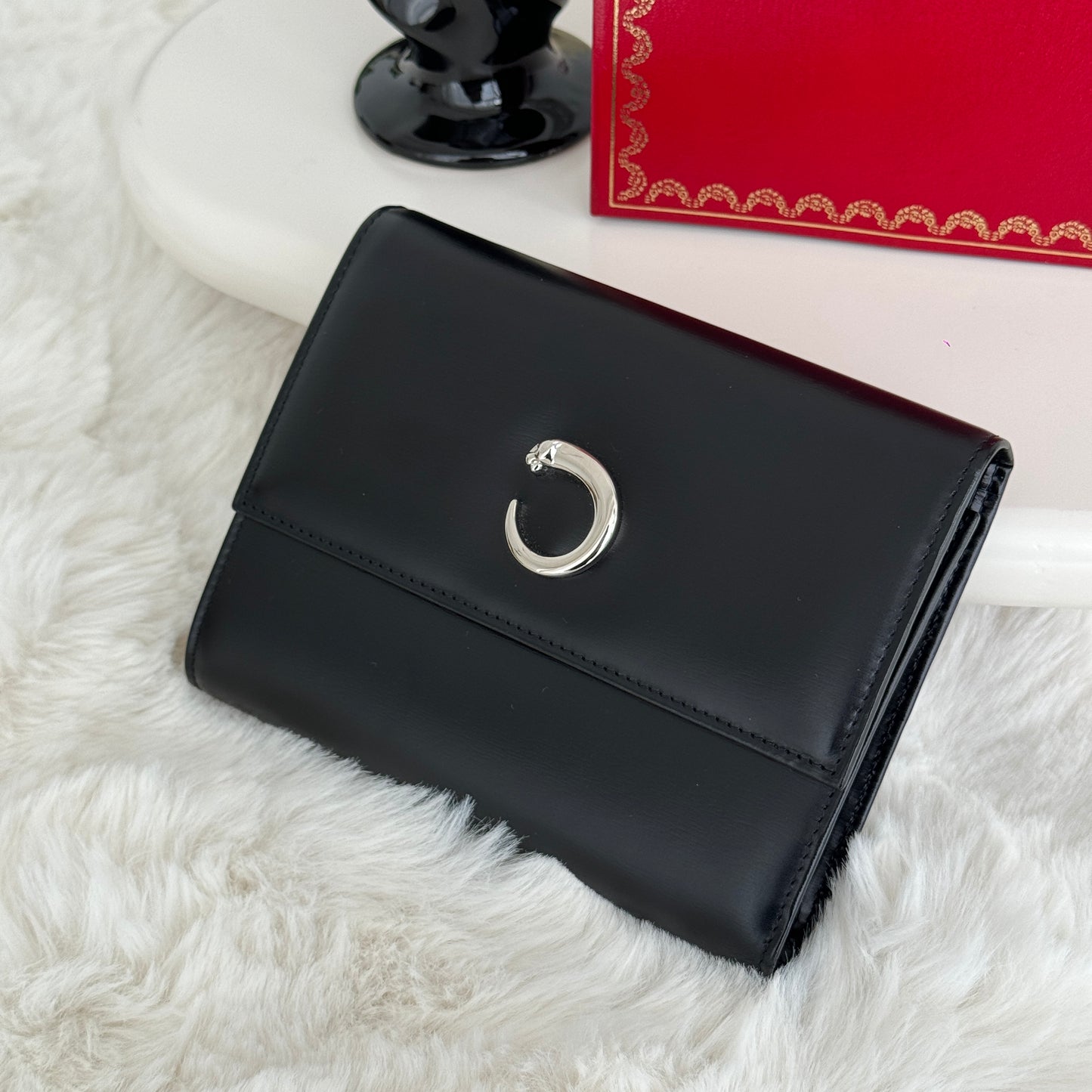 Cartier Panthere Leather Wallet Black