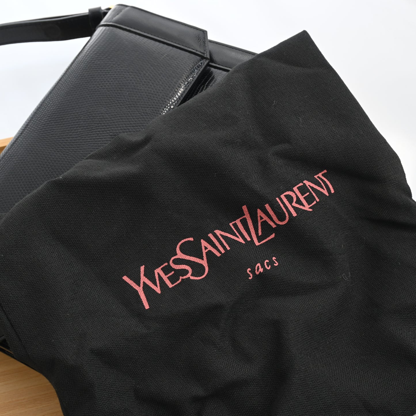 Vintage YSL Embossed Lizard Leather Shoulder Bag