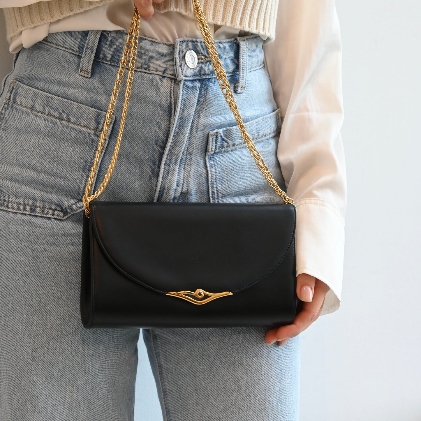 Cartier Sapphire Chain Shoulder Bag