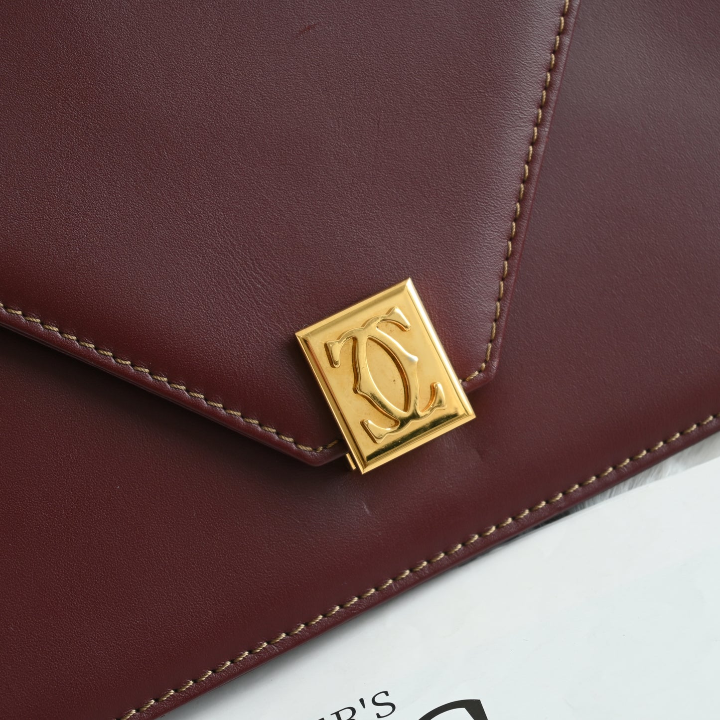 Cartier Must De Cartier Burgundy Envelope Bag